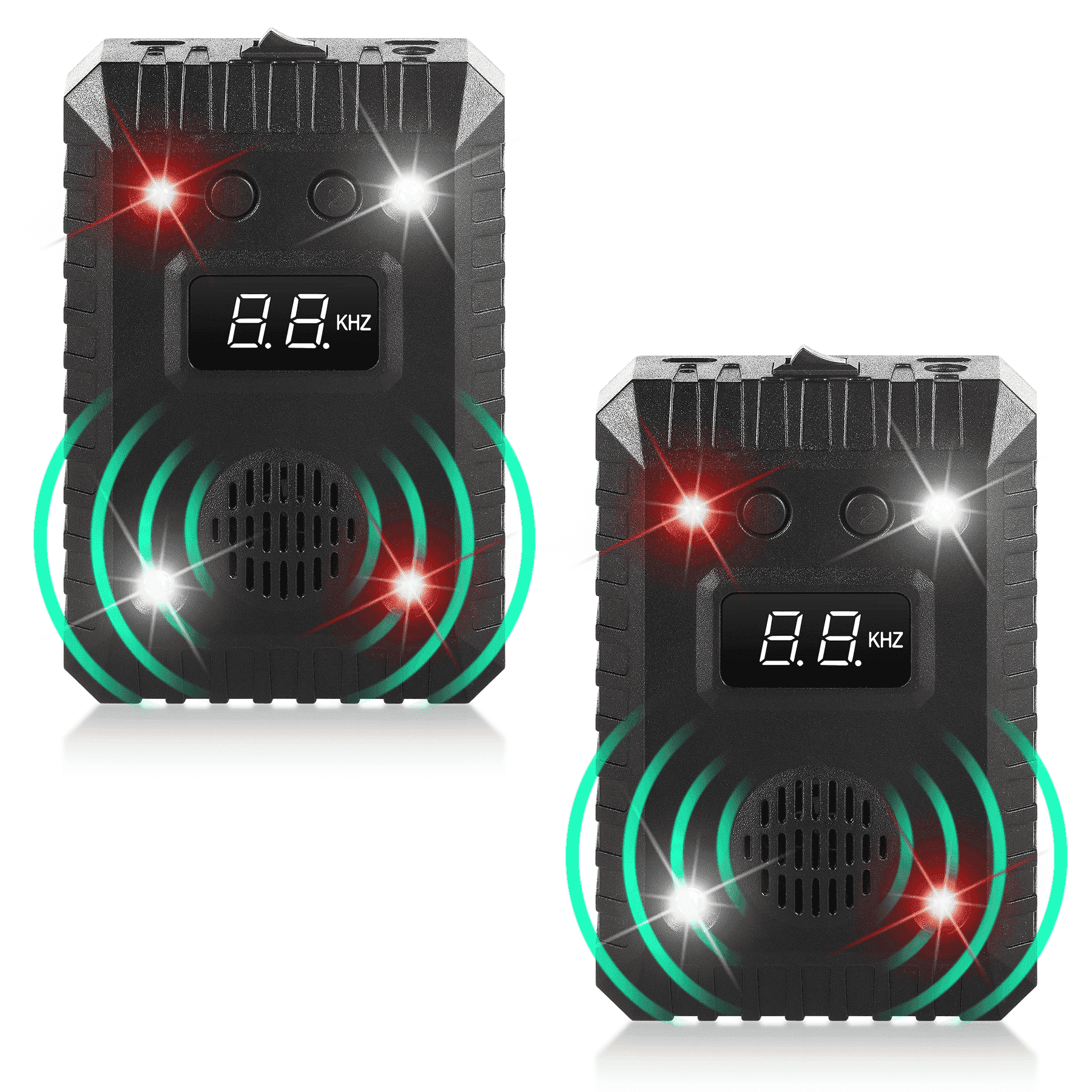 2Pack Ultrasonic Rodent Repellent for Car Engines, Keep Animal Away from Car with Ultrasound and LED Rodent Defense Vehicle Protection