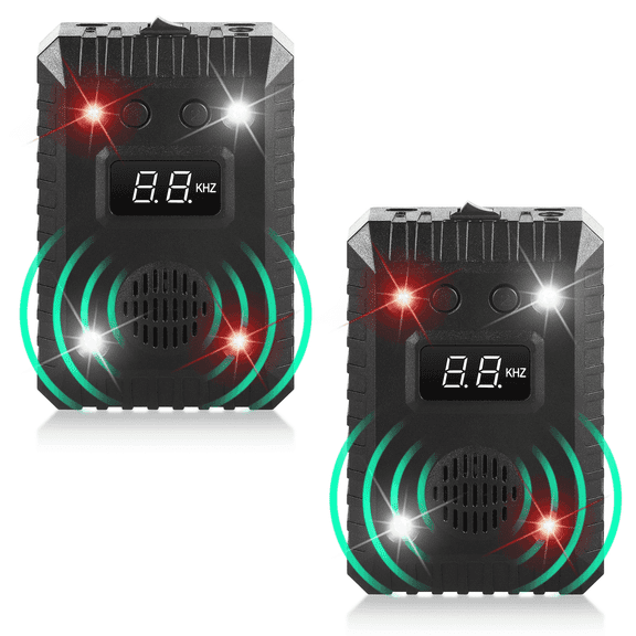 2Pack Ultrasonic Rodent Repellent for Car Engines, Keep Animal Away from Car with Ultrasound and LED Rodent Defense Vehicle Protection