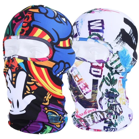2Pack Unisex Balaclava Uv Protection Breathable Face Mask Ski Hood Helmet Liner