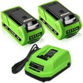 thumbnail image 1 of 2Pack Upgraded 8000mAh 29472 Battery and 29482 Charger Replacement for Greenworks 40V Battery and Charger Combo Compatible with Greenworks 40Volt Lithium 29462 29252 20202 22262 G-MAX Tools, 1 of 5