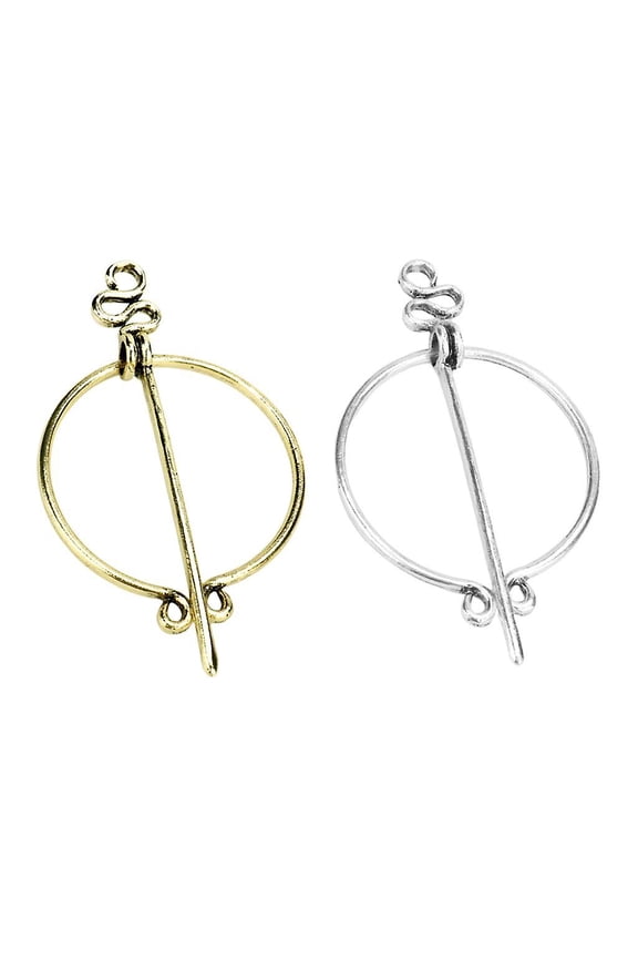 2Pack Vintage Viking Norse Brooch Shawl Coat Scarf Pin Medieval Jewelry
