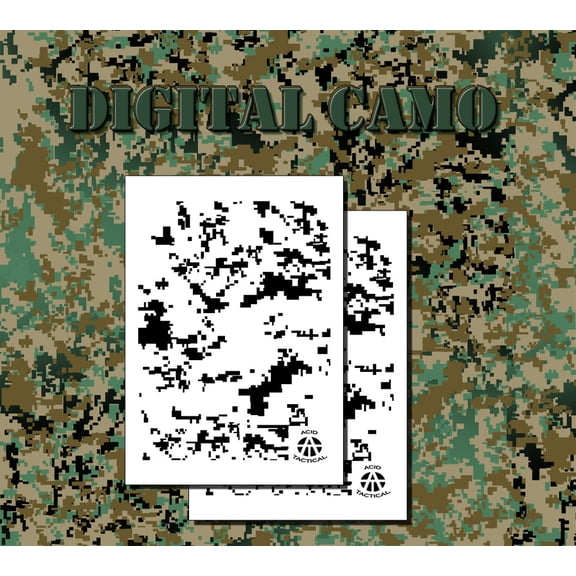 2Pack! Vinyl Airbrush Stencils 10 Mil Camouflage Duracoat 9x14" (Digital ACU)