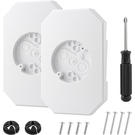 2Pack Vinyl Siding Mounting Blocks, Vertical Lamps Mounting Plate Siding Light Blocks for 1/2 inch Lap Siding, Outdoor Light Mountings Block with Built-in Electrical Box(Color:White)