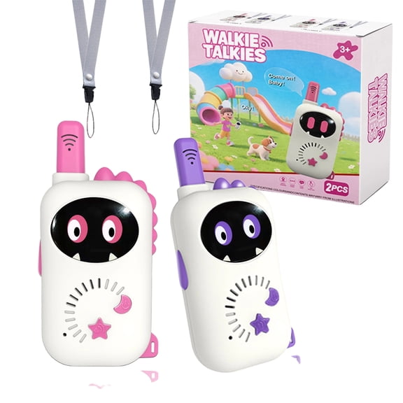 2Pack Walkie Talkies for Kids with Dinosaur Themed, Cartoon Mini Dinosaur Walkie Talkie Set, Portable Outdoor Exploration Hiking Toy for Toddlers Boys Girls (B)