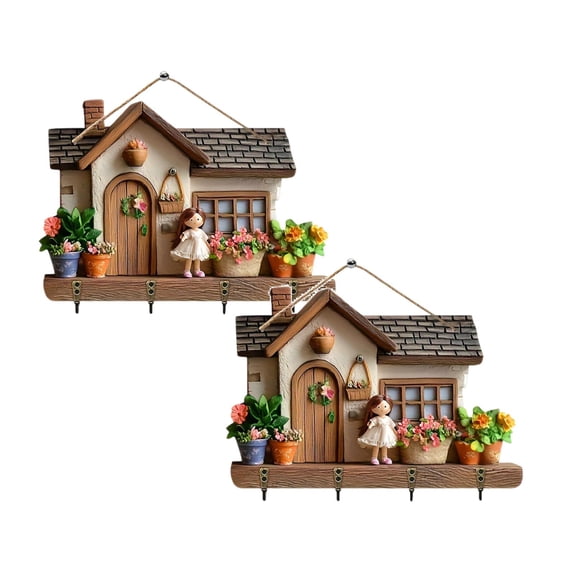 2Pack Wall Hooks Decorative Hanging Sign Wall Hangers Coat Hooks Organizers For Home Entryway Living Room Hangs Home Decor