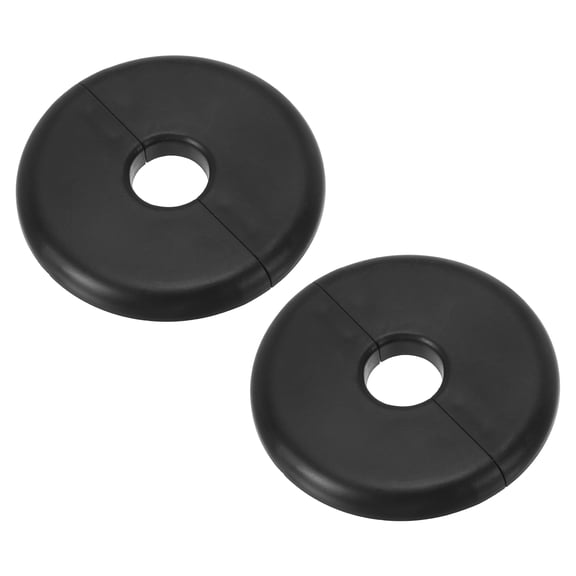 2Pack Wall Split Flange, ABS Self-Adhesive Escutcheon Plate for 16.5mm/0.6" Diameter, Water Pipe Cover for Kitchen Toilet Faucet Decoration, Black