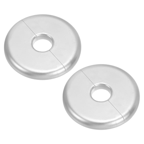 2Pack Wall Split Flange, ABS Self-Adhesive Escutcheon Plate for 16.5mm/0.6" Diameter, Water Pipe Cover for Kitchen Toilet Faucet Decoration, Silver