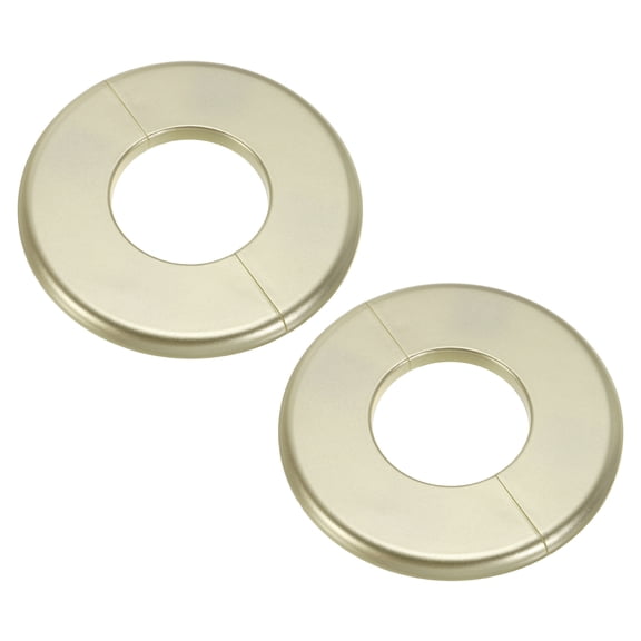 2Pack Wall Split Flange, ABS Self-Adhesive Escutcheon Plate for 51mm/2" Diameter, Water Pipe Cover for Kitchen Toilet Faucet Decoration, Gold