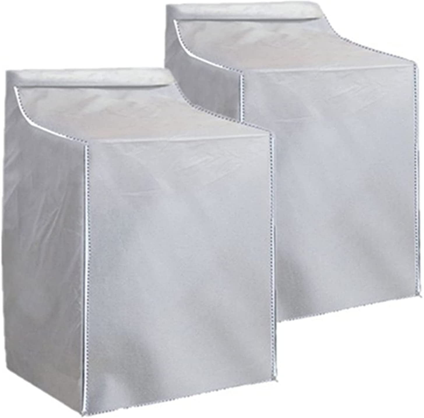 2Pack Washer and Dryer Covers,Top Load Washing Machine Cover Laundry Dryer Protect Cover Dustproof Waterproof Zipper Design for Easy Use Fit for Most Front-loading Machine(W29D28H43in) (Silve)