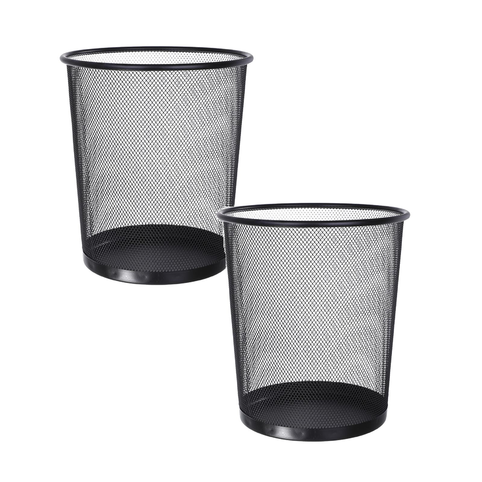 Paper Dustbin Net 2Pack Waste Paper Dustbin Black Wire Heavy Duty Paper Bucket For Home ...
