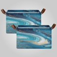 thumbnail image 1 of 2Pack Waterproof Foldable Storage Basket Medium, Metal Frame & Hollow Board Support, for Clothes and Toy Organization Aqua Gilded Waves, 1 of 8