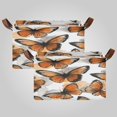 thumbnail image 1 of 2Pack Waterproof Foldable Storage Basket Medium, Metal Frame & Hollow Board Support, for Clothes and Toy Organization Orange Sketch Butterfly Pattern, 1 of 8