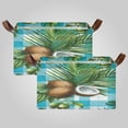 thumbnail image 1 of 2Pack Waterproof Foldable Storage Basket Medium, Metal Frame & Hollow Board Support, for Clothes and Toy Organization Palm Leaves and Coconuts, 1 of 8