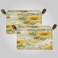thumbnail image 1 of 2Pack Waterproof Foldable Storage Basket Medium, Metal Frame & Hollow Board Support, for Clothes and Toy Organization Vintage Faded Sunflowers, 1 of 8
