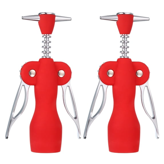 2Pack Wing Corkscrew Wine Openers Waiter Corkscrew Built-in Bottle Opener, Red
