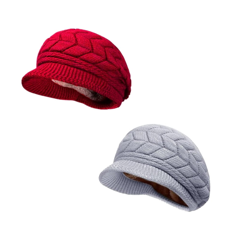 2Pack Winter Beanie Hat Warm Knitted Slouchy Wool Hats Cap  display picture 2