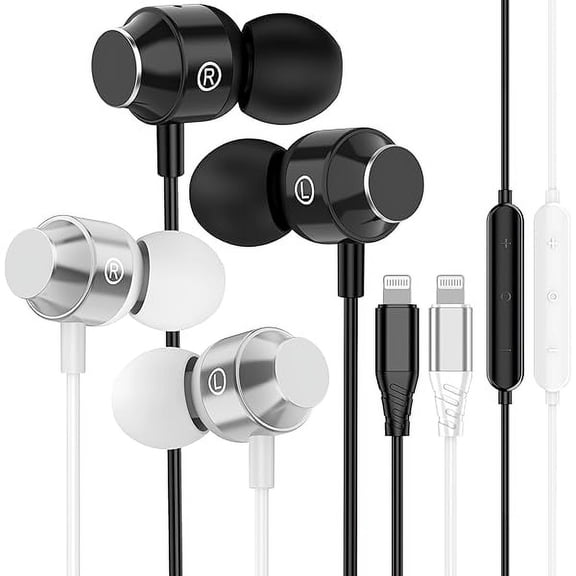 2Packs Wired Headphones for iPhone 14 Pro Earbuds with Built-in Microphone & Volume Control.Earphones Compatible with iPhone 14 13 12 11 Pro Max/X XS Max XR/8 7 Plus