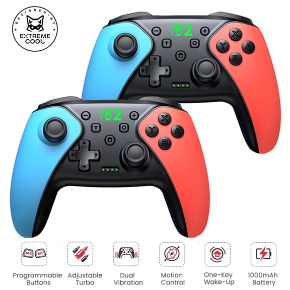 Beboncool 2 Pack Wireless Switch 2 Pro Controller Compatible with Switch OLED/Switch Lite/Switch, iOS/Android/Windows PC & Steam, Programmable Back Buttons, Turbo, Adjustable Vibratio