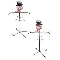 2Pack With Snowman Christmas Holder And Stocking Hangers Freestanding Twig Decoration & Hangs Desktop Ornament Home Decor