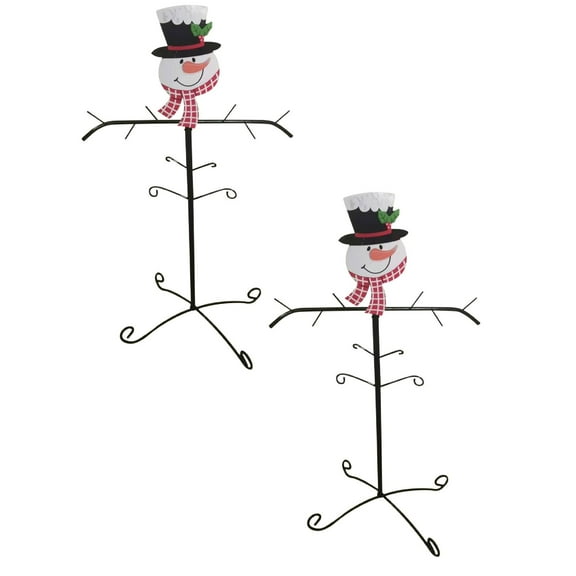 2Pack With Snowman Christmas Holder And Stocking Hangers Freestanding Twig Decoration & Hangs Desktop Ornament Home Decor