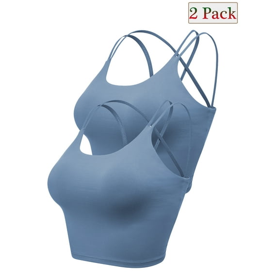2Pack Women Leopard Printed Sexy Padded Push Up Bralet Bra Vest Tank Crop Tops Underwear Casual Scoop Neck Sleeveless Cropped Tops Strappy Back Tank Tops