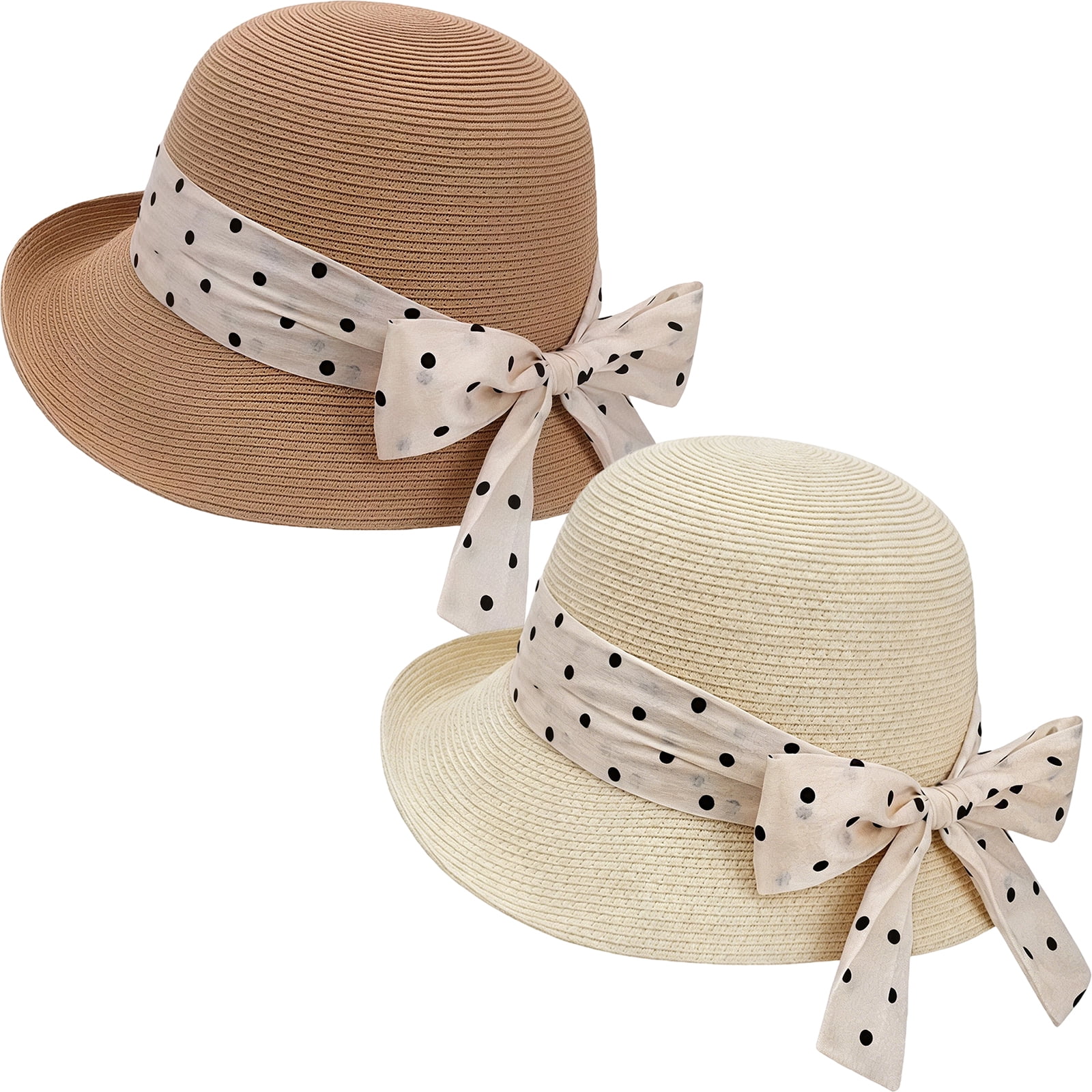 FURTALK Women's UV UPF50 Straw Sun Hat, Foldable Brim Beach Hat