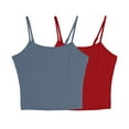 thumbnail image 1 of 2Pack Womens Camisole Crop Tank Tops Sexy Hot Girl Sleeveless Clubwear Going out Bandeau Bras Base Shirts Blue&Wine Small, 1 of 5