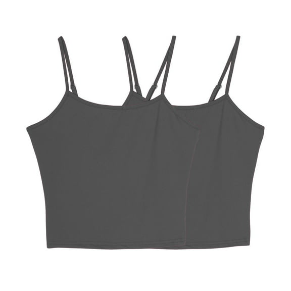 2Pack Womens Camisole Crop Tank Tops Sexy Hot Girl Sleeveless Clubwear Going out Bandeau Bras Base Shirts Gray Large