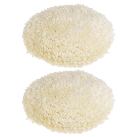 2Pack Wool Polishing Pads 5 inch Wool Buffing Pad with Hook and Loop Back