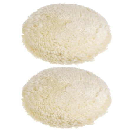 2Pack Wool Polishing Pads 6 inch Wool Buffing Pad with Hook and Loop Back