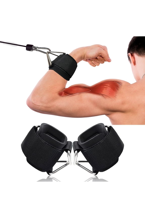 2Pack Wrist Cuffs for Machine, Adjustable Neoprene Padding, One Size Fit , Fitness Wrist Straps for Men Women