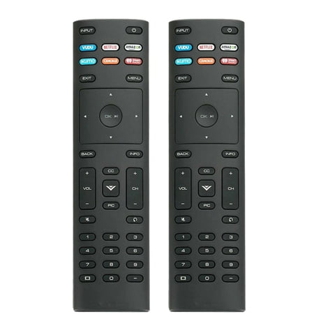 2Pack XRT136 TV Remote Control for Vizio Smart TV Remote Control w Vudu iheart Netflix 6 Keys