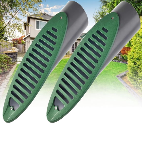 2Pack Yard Drain Emitter, 4in Green Angled Drainage Grate Yard for Sump Pump Discharge&Downspout Extensions,Angled Slope Pipe Grate for 4-Inch Connection,Reduce Stagnant Water