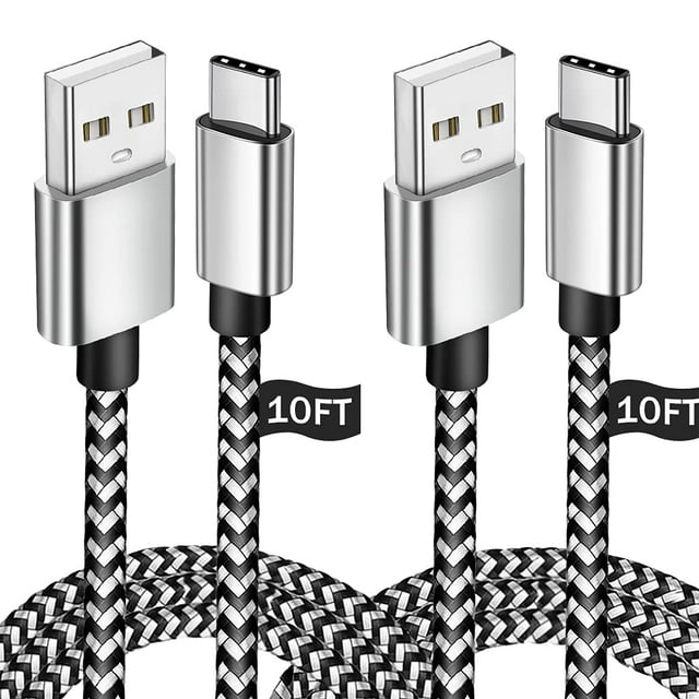 2Pack fast charging cable usb c 10FT, USB C Charger Fast Charging Cord