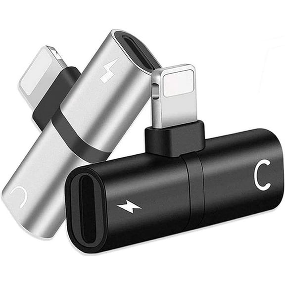 2Pack Adapter Splitter Compatible with iPhone , Headphone Adapter Compatible for iPhone, Dual Charger Adapter Dongle Cable Splitter Compatible with iPhone 14/13/12/11/XS/XR/X/SE/8/7 iPad