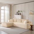 thumbnail image 1 of 【2Package Delivery】 106" Modular Couch -Boneless Couch for Small Spaces️ ️, Soft Corduroy Fabric with Deep Seat Design, Cloud Sectional Couches for Living Room Bedroom - Zero Assembly Cloud Sofa Bed, 1 of 9