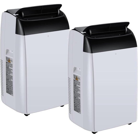 2Packs 12000 BTU Portable Air Conditioner, 3-in-1 AC Unit with Cool, Dehumidifier, Fan, Remote Control, 550 Sq. Ft, Sleep Mode, 24H Timer, Window Kit Included