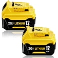 thumbnail image 1 of 2Packs 12000mAh DCB206 Replacement for Dewelt 20v Max Battery 12.0Ah 20v Battery Lithium DCB206 DCB201 DCB203 DCB207 DCB204 DCB200, 1 of 7