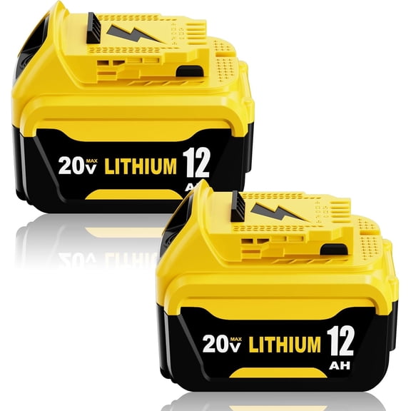 2Packs 12000mAh DCB206 Replacement for Dewelt 20v Max Battery 12.0Ah 20v Battery Lithium DCB206 DCB201 DCB203 DCB207 DCB204 DCB200