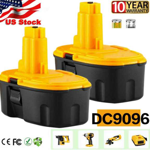 2Packs 18V 4500mAh High Capacity Replacement Battery Compatible with Dewalt 18V Battery DC9096 DC9098 DC9099 Cordless Drill