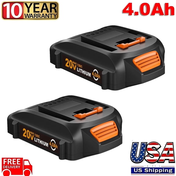 2Packs 20V 4.0AH WA3520 Battery Replacement for Worx Lithium Battery WA3520 WA3525 WG151s WG155s WG251s WG255s WG540s WG545s WG890 WG891 Compatible with PowerShare Cordless Tools