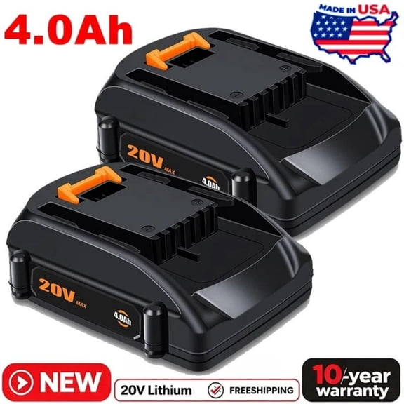 2Packs 20V 4.0AH WA3520 Battery Replacement for Worx Lithium Battery WA3520 WA3525 WG151s WG155s WG251s WG255s WG540s WG545s WG890 WG891 Compatible with PowerShare Cordless Tools