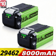 2Packs 29462 for Greenworks 40V Battery: 40 Volt 8.0Ah 29472 2901319 Lithium Battery Replacement for Greenworks G-MAX 40V Lawn Mower Tools