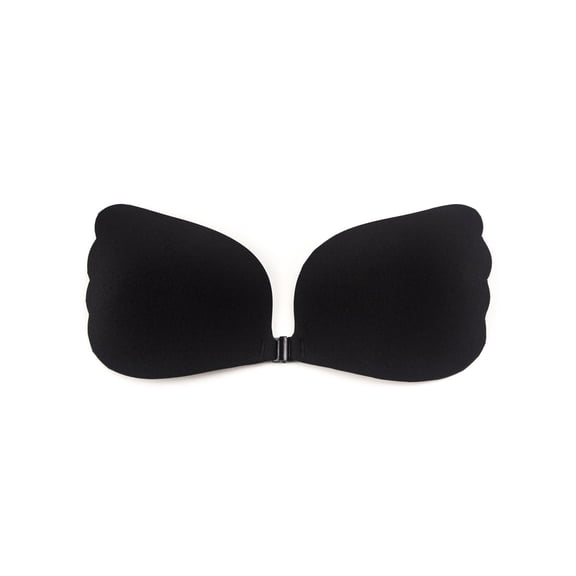 2Packs 3/4 Cup Self Adhesive Black Nude Bra Strapless Front Closure for Wedding Ball Gowns Swinming Costumes