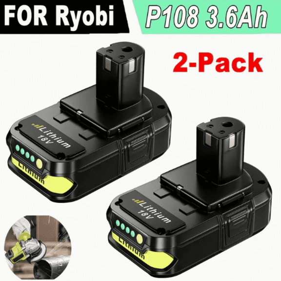 2Packs 3.6Ah P102 18V Lithium-Ion Battery Replacement for Ryobi 18V Battery P102 P103 P104 P105 P107 P108 P190 Compatible with Ryobi Battery Cordless Tools