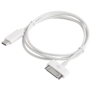 2Packs 30-Pin to USB C Adapter Cable for iPhone 4S/4/3G/3/1, iPad 3/2/1, iPod 3   3ft   Male to Male, White Next-Generation Data/Charging Cable from USB-C to Dock Connector