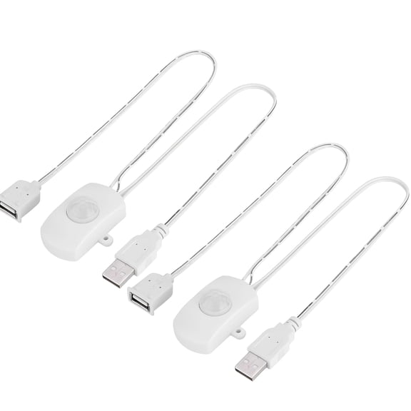 2Packs 5V Motion Sensor Switch with USB Male and Female Connector(White),Automatic Sensor Switch for Indoor DIY LED Lighting,Such as Kitchen,Such as Kitchen,Cloakroom,etc.