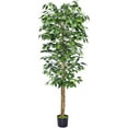 2Packs 6FT Artificial Ficus Trees with Realistic Leaves and Natural