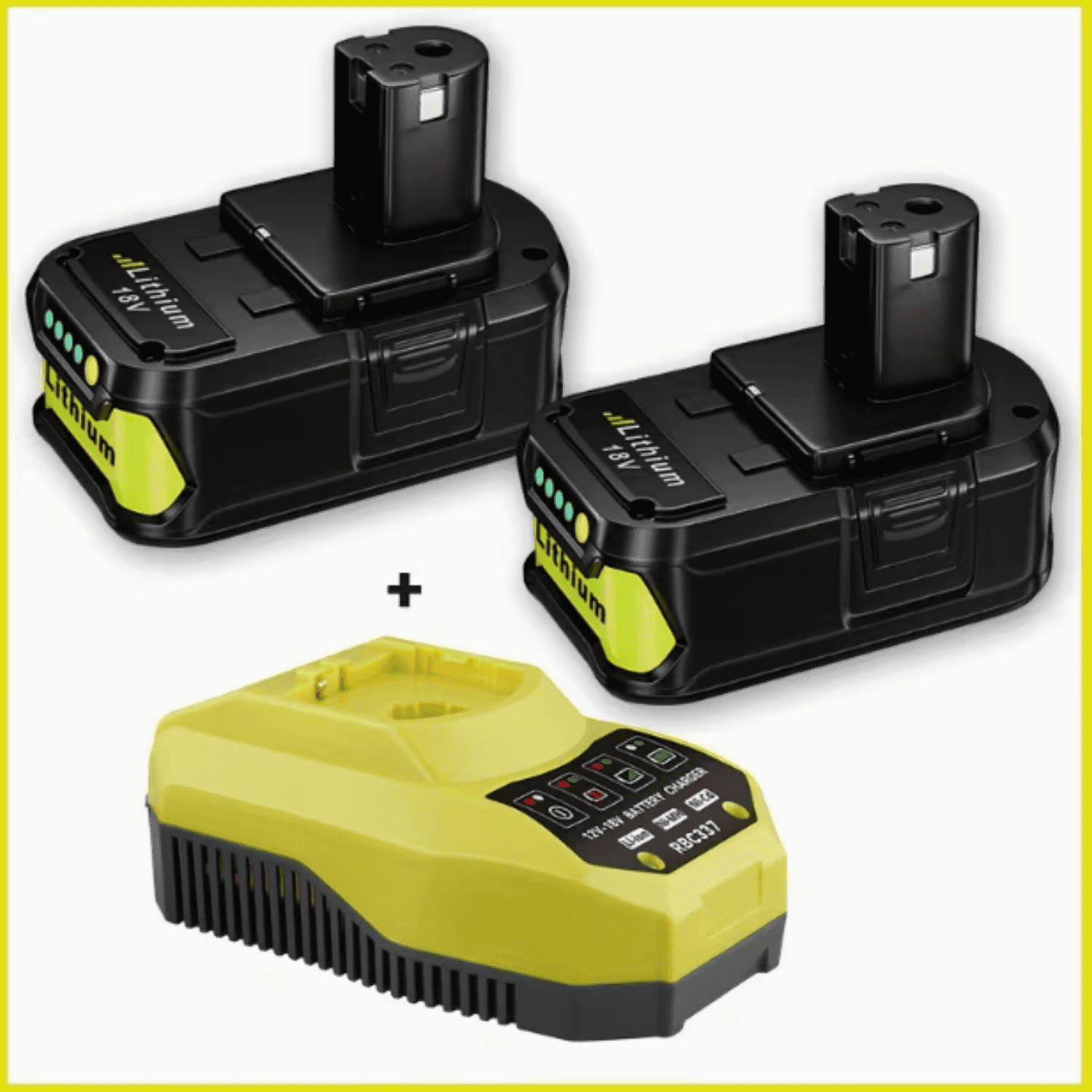 2Packs 8.0Ah Replacement for Ryobi 18V Battery Lithium-Ion ONE+ P108 P102 P103 P104 P105 P107 P109 P122 Battery Compatible with 18 Volt Cordless Tools and P117 Chargers