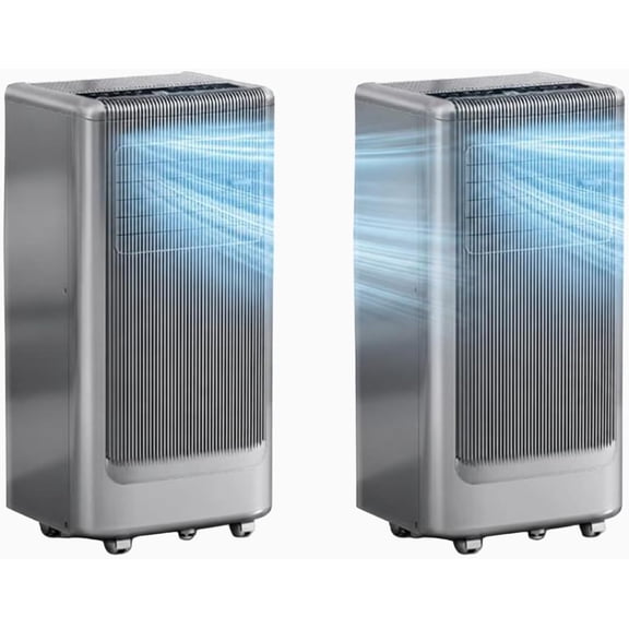 2Packs 8000 BTU Portable Air Conditioner for 350 Sq.Ft Rooms, 3-in-1 AC Unit with Cool, Dehumidifier, Fan, Remote Control & Window Kit, Quiet Portable AC for Home, Office, Gray